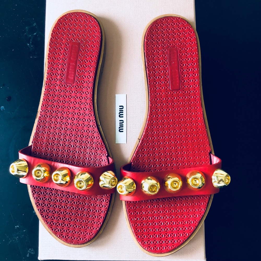 Miu Miu Vitella Natura Sandal